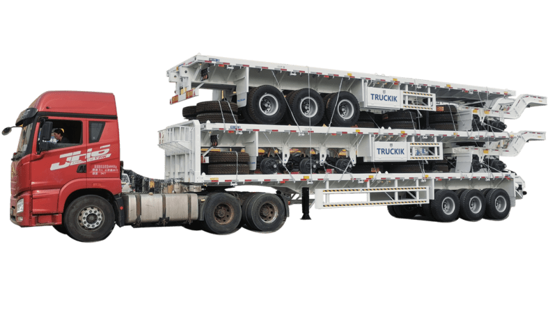 double semi trailer superlink flatbed for Mogolia- truckik